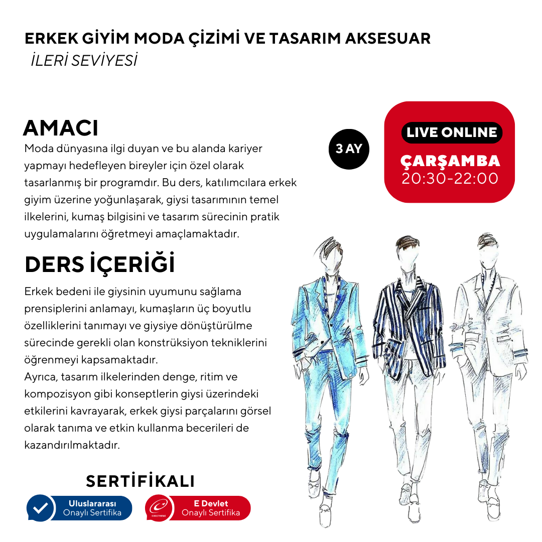 Ilustración y Diseño de Moda de Ropa Masculina Accesorios - Nivel Avanzado 