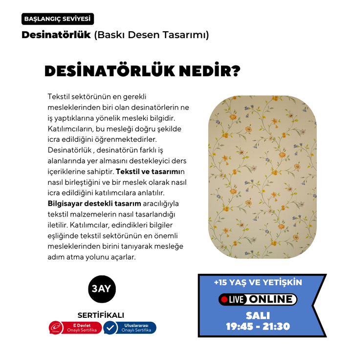 Adobe Photoshop ile Desinatörlük  (Baskı Desen Tasarımı)