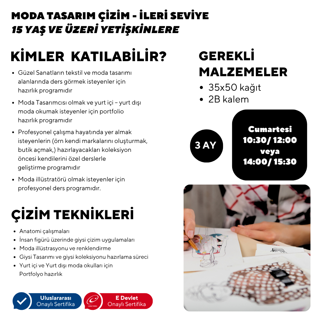 Moda Tasarım Çizim -İleri Seviye (Yüzyüze)