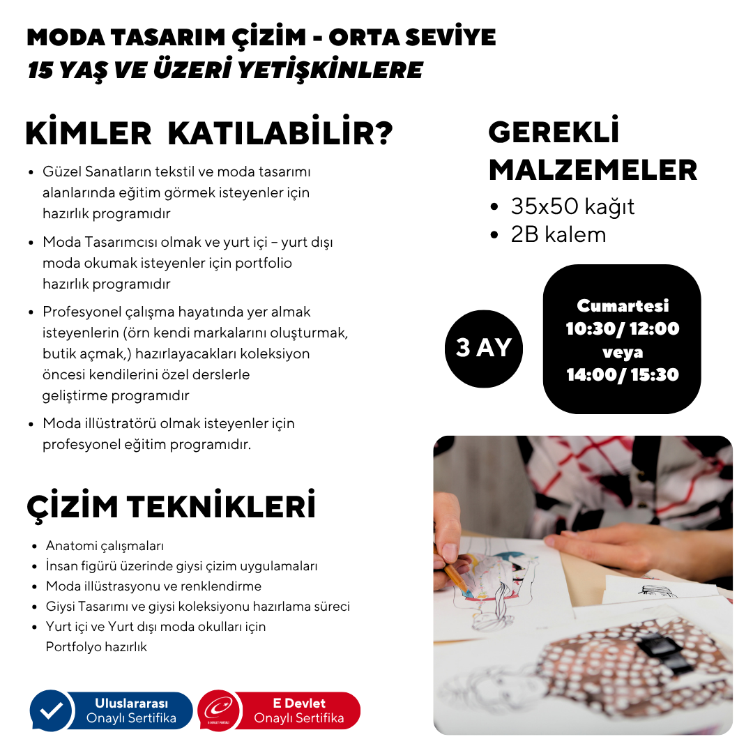 Moda Tasarım Çizim -Orta Seviye (Yüzyüze)