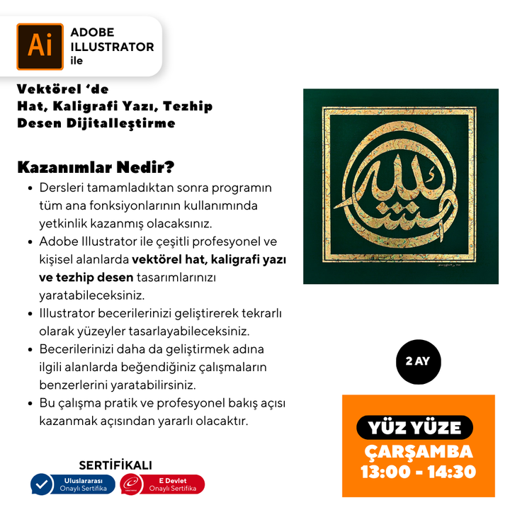Vektorel'de Hat kaligrafi Yazı Tezhip Desen Dijitalleştirme