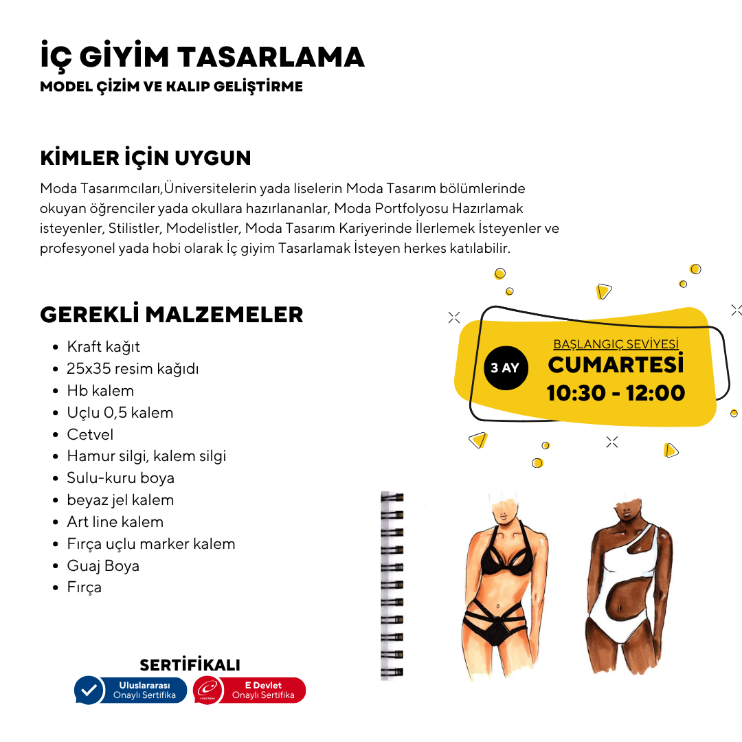 İç Giyim Tasarlama Model Çizim ve Kalıp Geliştirme -Başlangıç Seviyesi