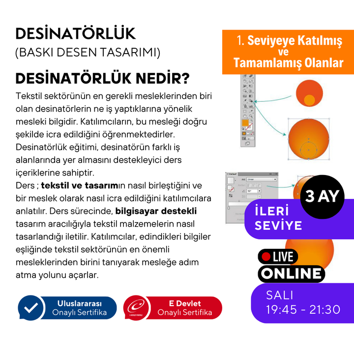 Adobe Illustrator ile Desinatörlük (Baskı Desen Tasarımı) (İleri Seviye)