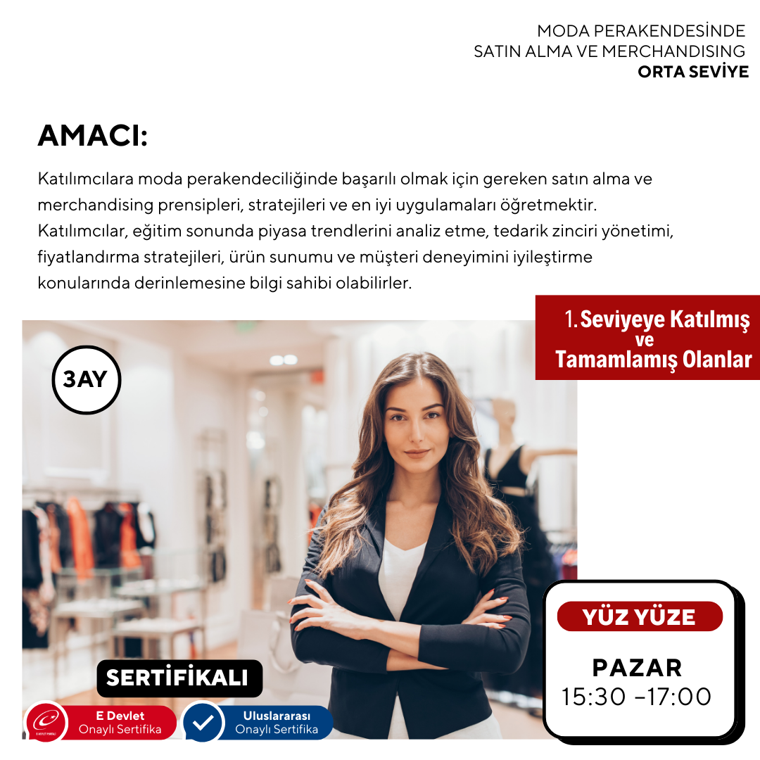 Moda Perakendesinde Satın Alma ve Merchandising ( Yüz Yüze)-Orta Seviye
