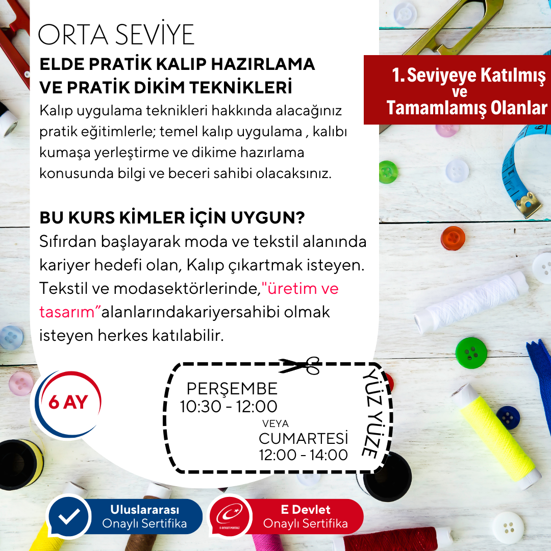 Modelistlik  (Orta Seviye) -Yüz Yüze