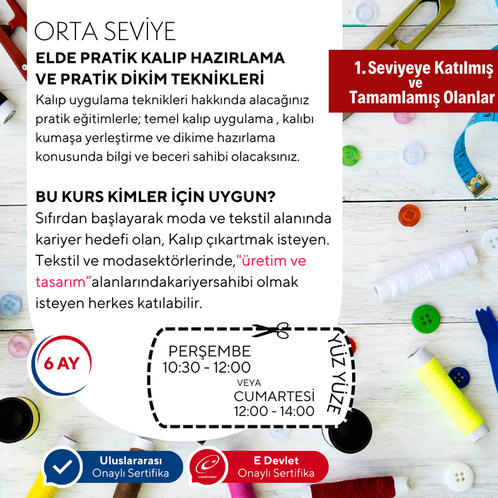 Modelistlik  (Orta Seviye) -Yüz Yüze