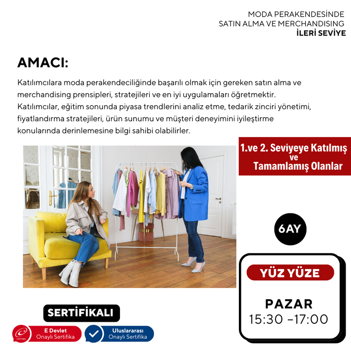 Moda Perakendesinde Satın Alma ve Merchandising ( Yüz Yüze)-İleri Seviye