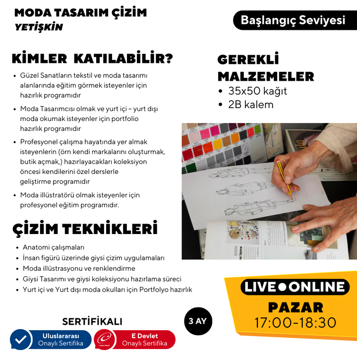 Moda Tasarım ve Çizim Dersleri (Yetişkin)