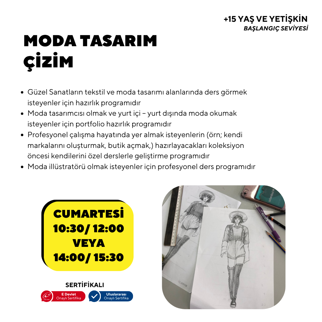 Moda Tasarım Çizim -Yüz Yüze