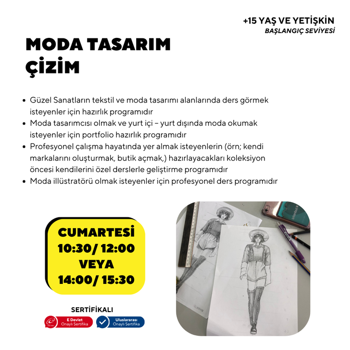 Moda Tasarım Çizim -Yüz Yüze