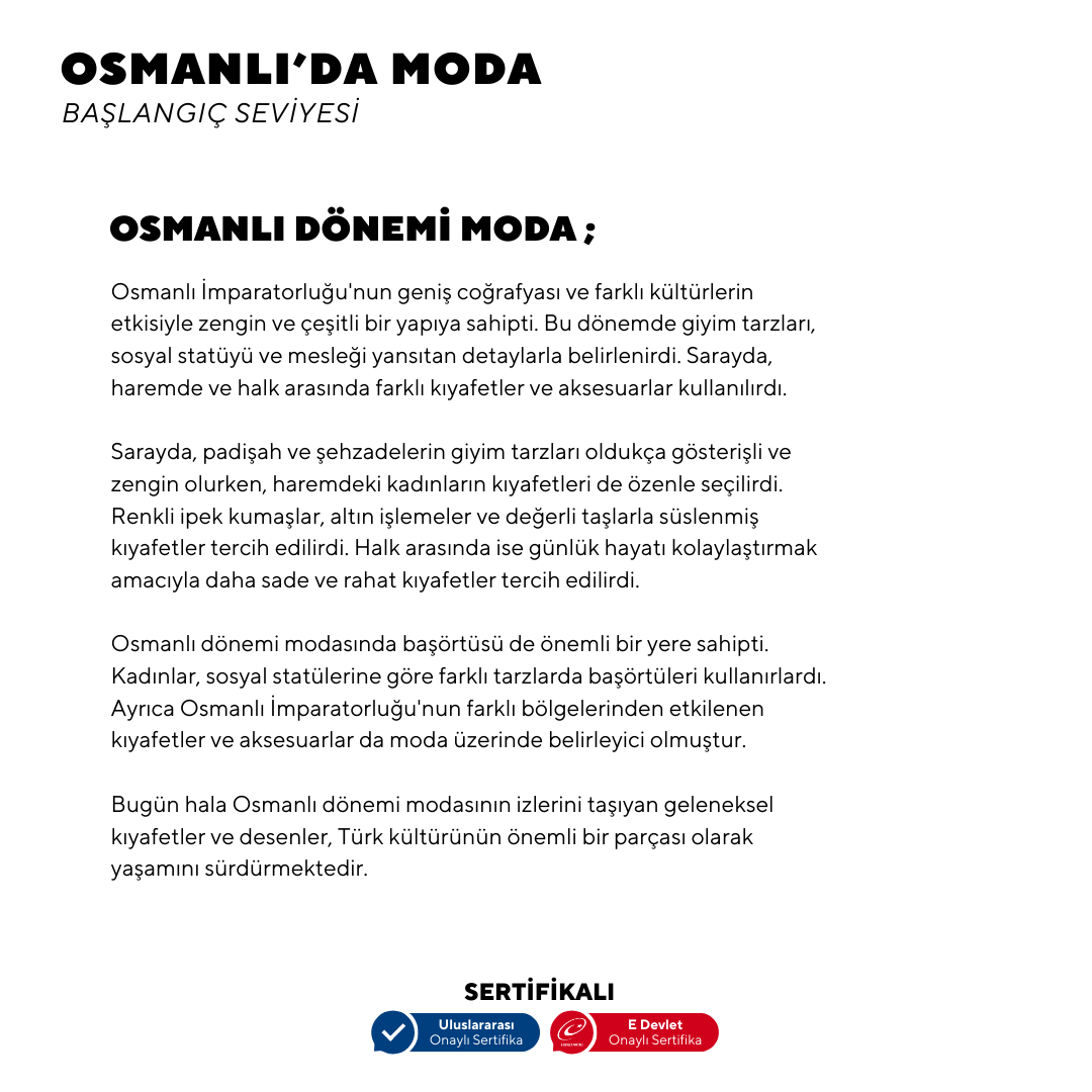 Osmanlı'da Moda - Online