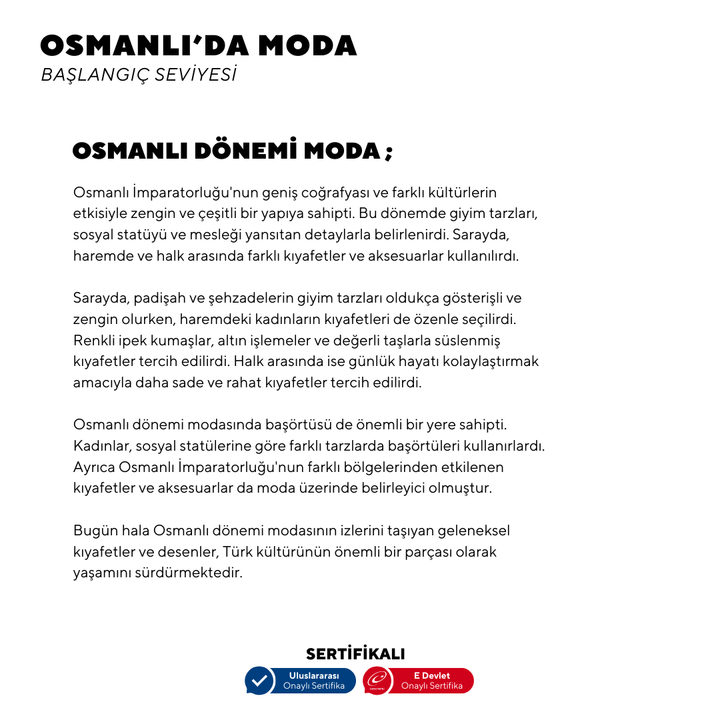 Osmanlı'da Moda - Online