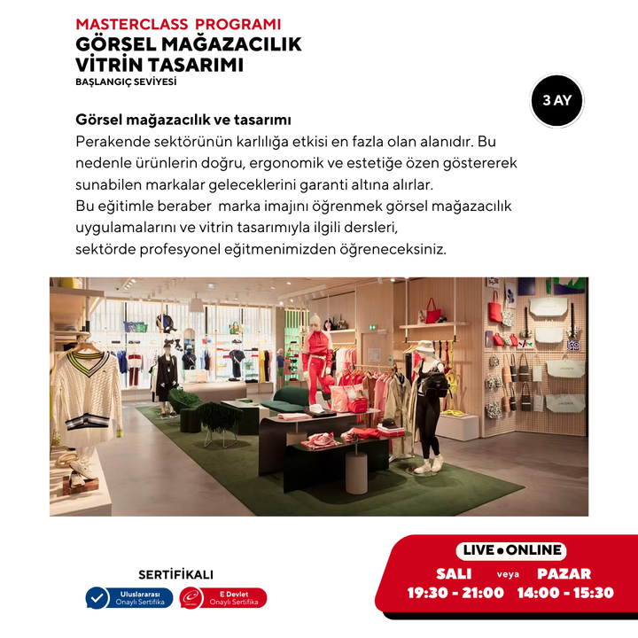 Görsel Mağazacılık ve Vitrin Tasarımı (Masterclass Eğitim Programı)