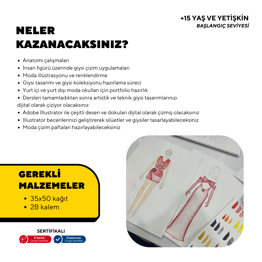 Moda Tasarım Çizim -Yüz Yüze