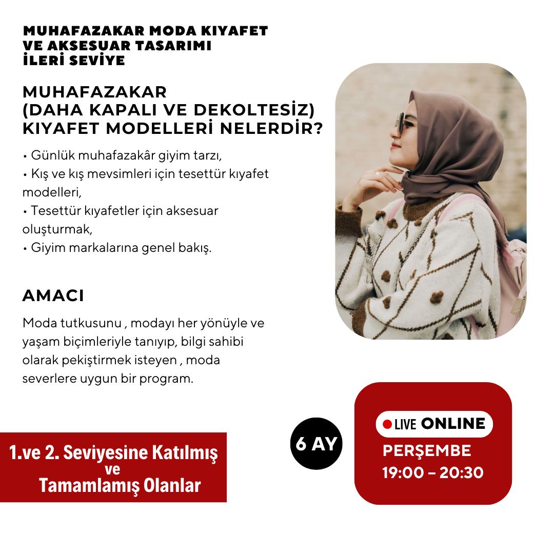 Muhafazakar Moda Kıyafet ve Aksesuar Tasarımı - İleri Seviye