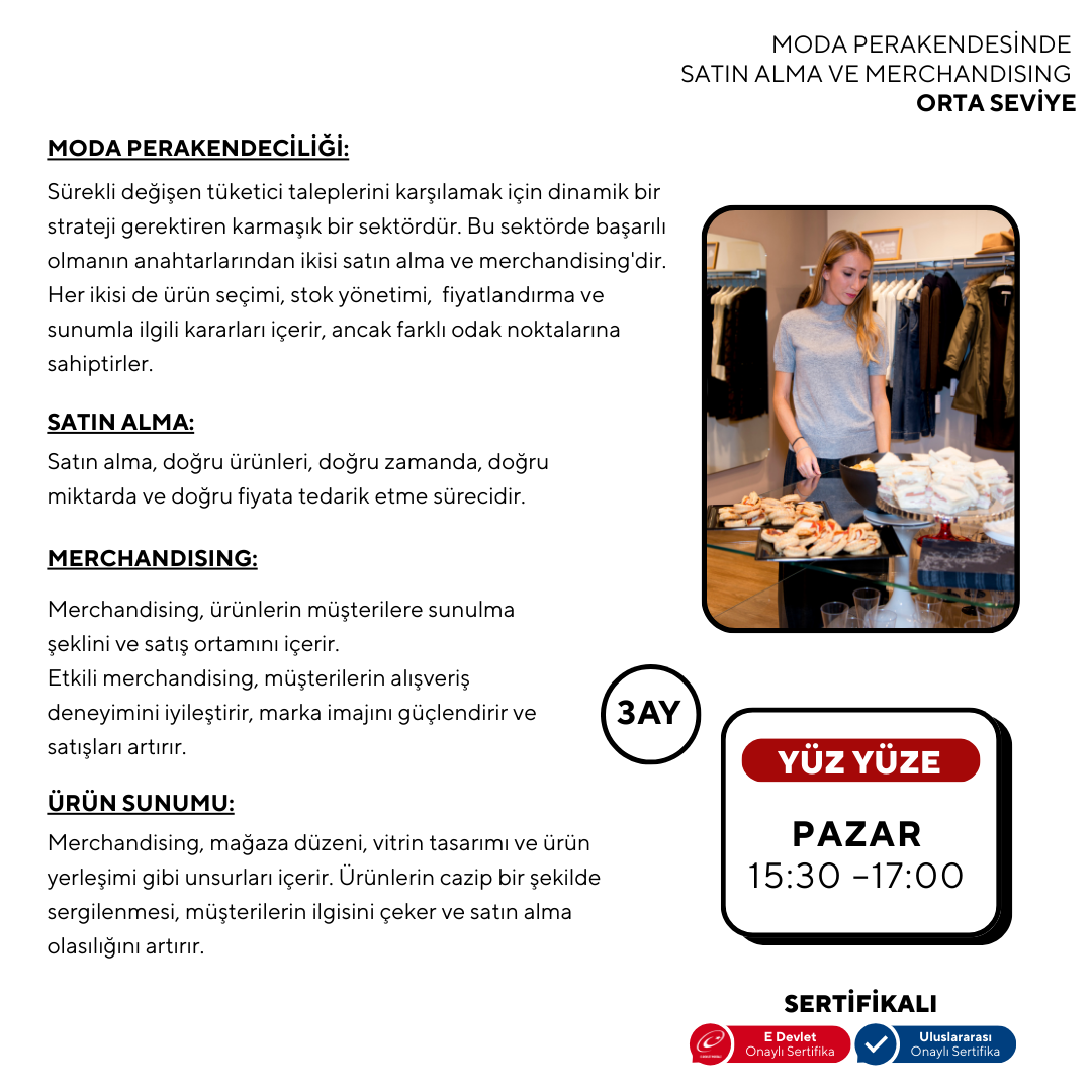 Moda Perakendesinde Satın Alma ve Merchandising ( Yüz Yüze)-Orta Seviye
