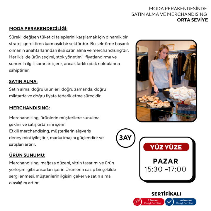 Moda Perakendesinde Satın Alma ve Merchandising ( Yüz Yüze)-Orta Seviye