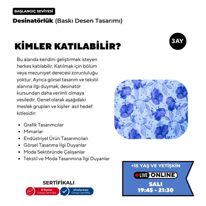 Adobe Photoshop ile Desinatörlük  (Baskı Desen Tasarımı)