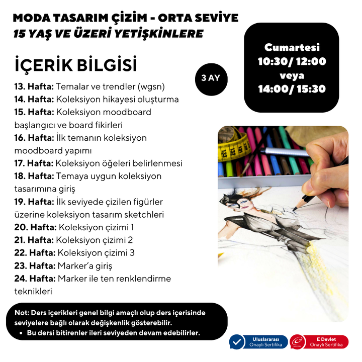 Moda Tasarım Çizim -Orta Seviye (Yüzyüze)