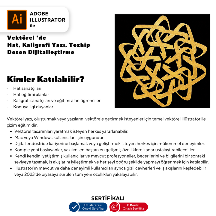 Vektorel'de Hat kaligrafi Yazı Tezhip Desen Dijitalleştirme