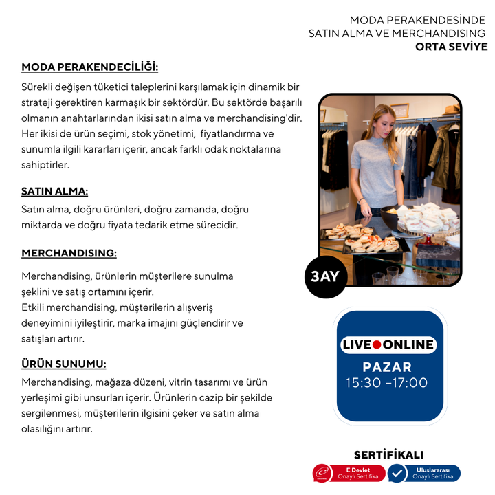 Moda Perakendesinde Satın Alma ve Merchandising ( Online)-Orta Seviye