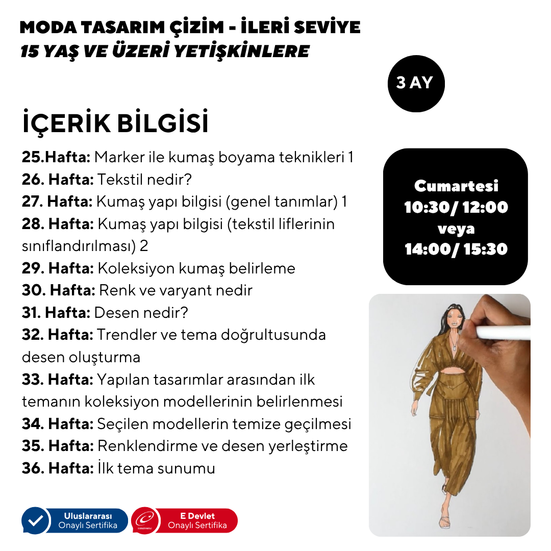 Moda Tasarım Çizim -İleri Seviye (Yüzyüze)