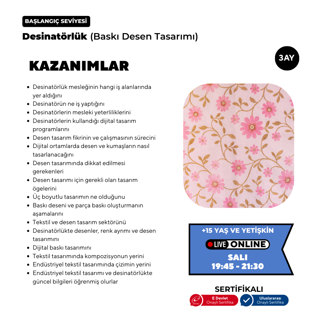 Adobe Photoshop ile Desinatörlük  (Baskı Desen Tasarımı)
