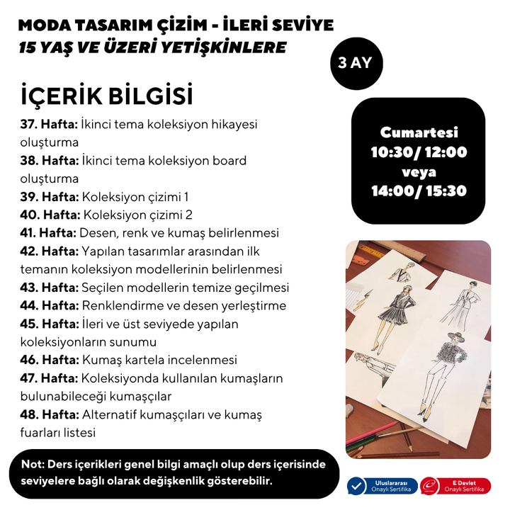 Moda Tasarım Çizim -İleri Seviye (Yüzyüze)