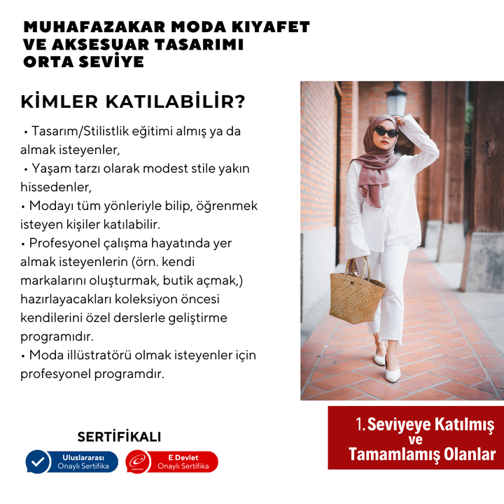 Muhafazakar Moda Kıyafet ve Aksesuar Tasarımı - Orta Seviye