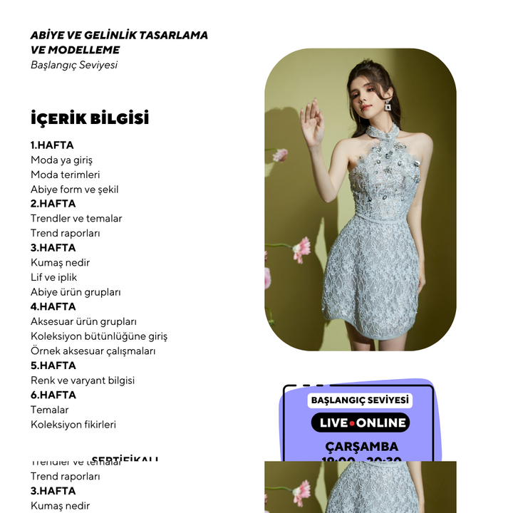 Abiye ve Gelinlik Tasarlama Modelleme (online)