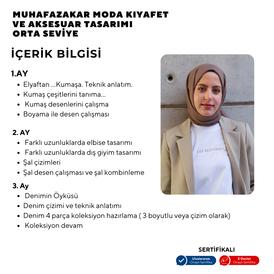 Muhafazakar Moda Kıyafet ve Aksesuar Tasarımı - Orta Seviye