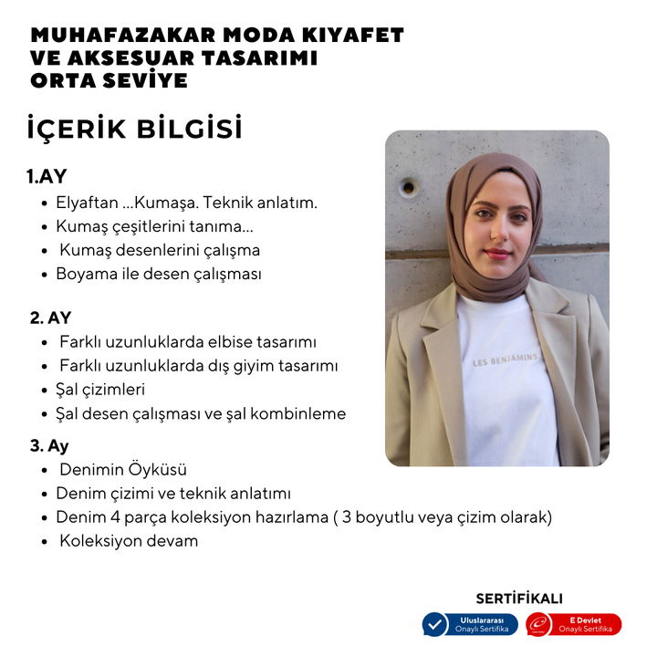 Muhafazakar Moda Kıyafet ve Aksesuar Tasarımı - Orta Seviye