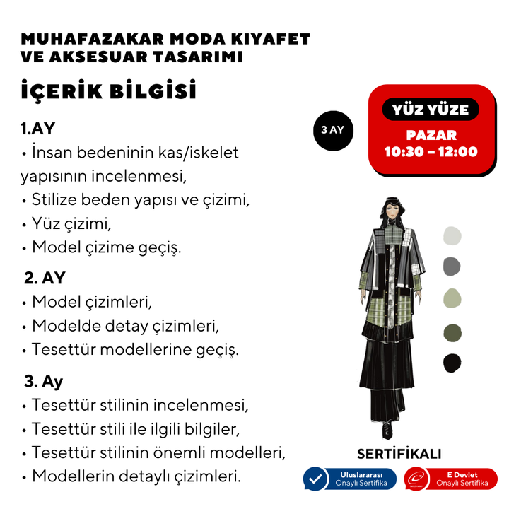 Muhafazakar Moda Kıyafet ve Aksesuar Tasarımı ( yüz yüze)