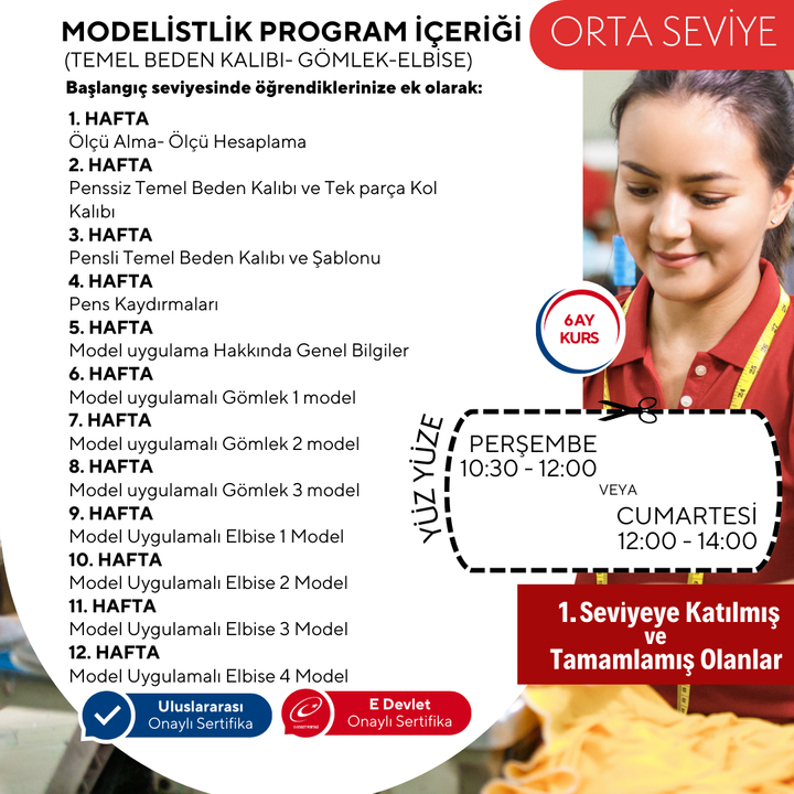 Modelistlik  (Orta Seviye) -Yüz Yüze
