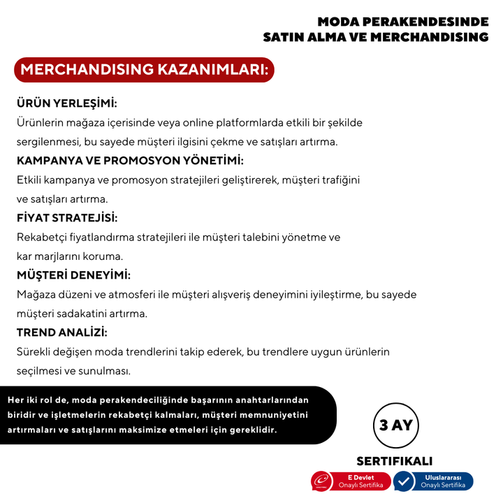 Moda Perakendesinde Satın Alma ve Merchandising ( Online)-Başlangıç Seviyesi