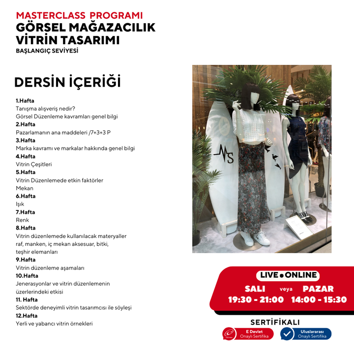 Görsel Mağazacılık ve Vitrin Tasarımı (Masterclass Eğitim Programı)