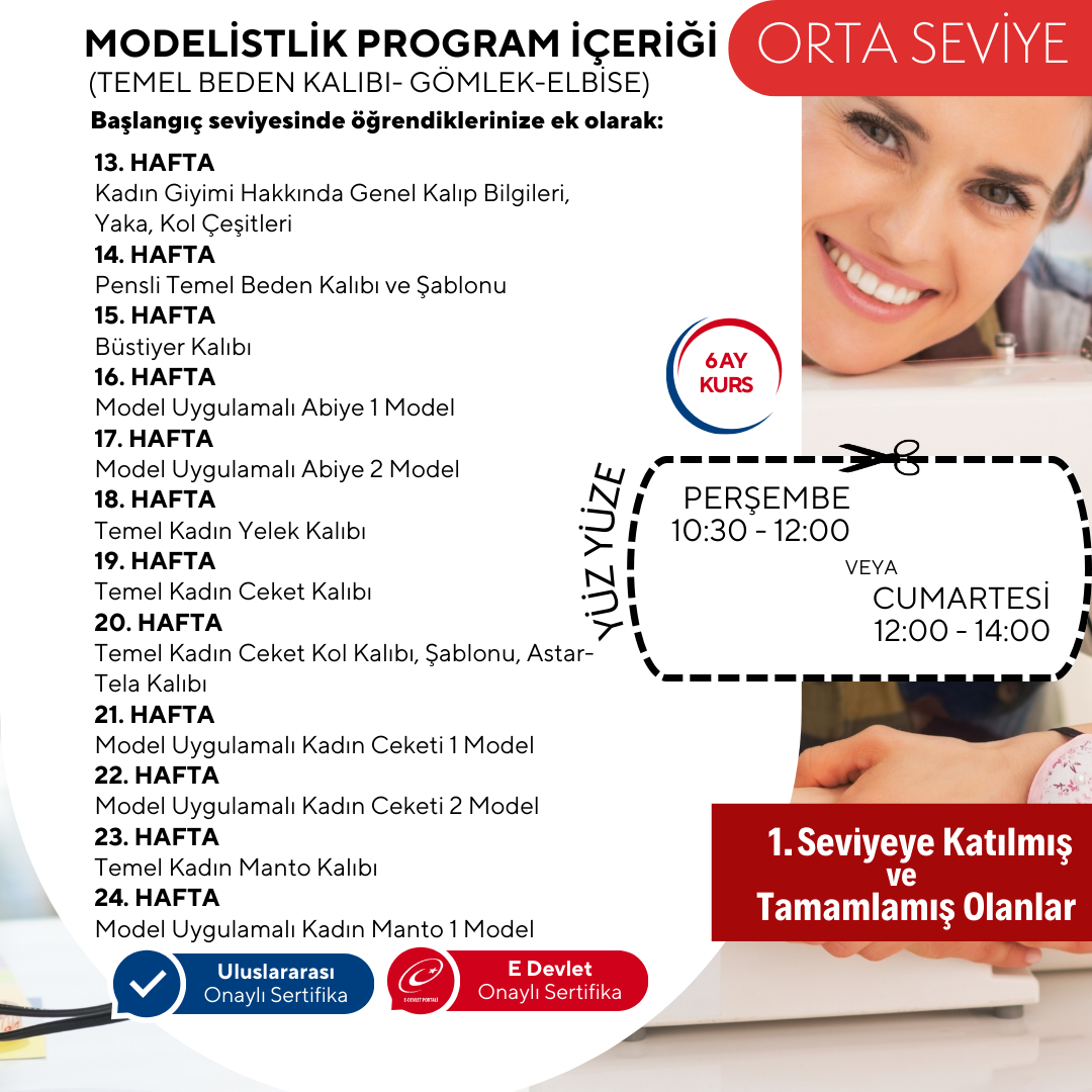 Modelistlik  (Orta Seviye) -Yüz Yüze