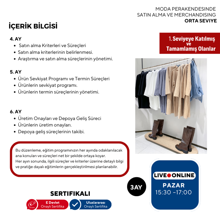 Moda Perakendesinde Satın Alma ve Merchandising ( Online)-Orta Seviye