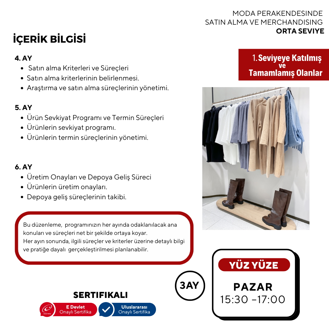 Moda Perakendesinde Satın Alma ve Merchandising ( Yüz Yüze)-Orta Seviye